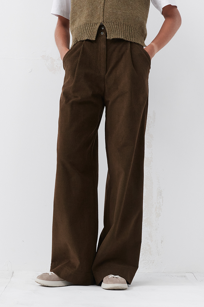 Штани широкі вельвет оливка (БР 82)